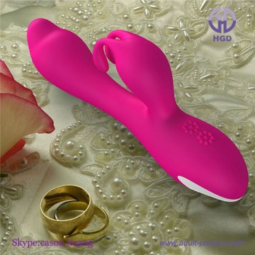 Rabbit Dildo, Rabbit Ear Vibrating Dildo, Silicone Vibrating Dildo For Women