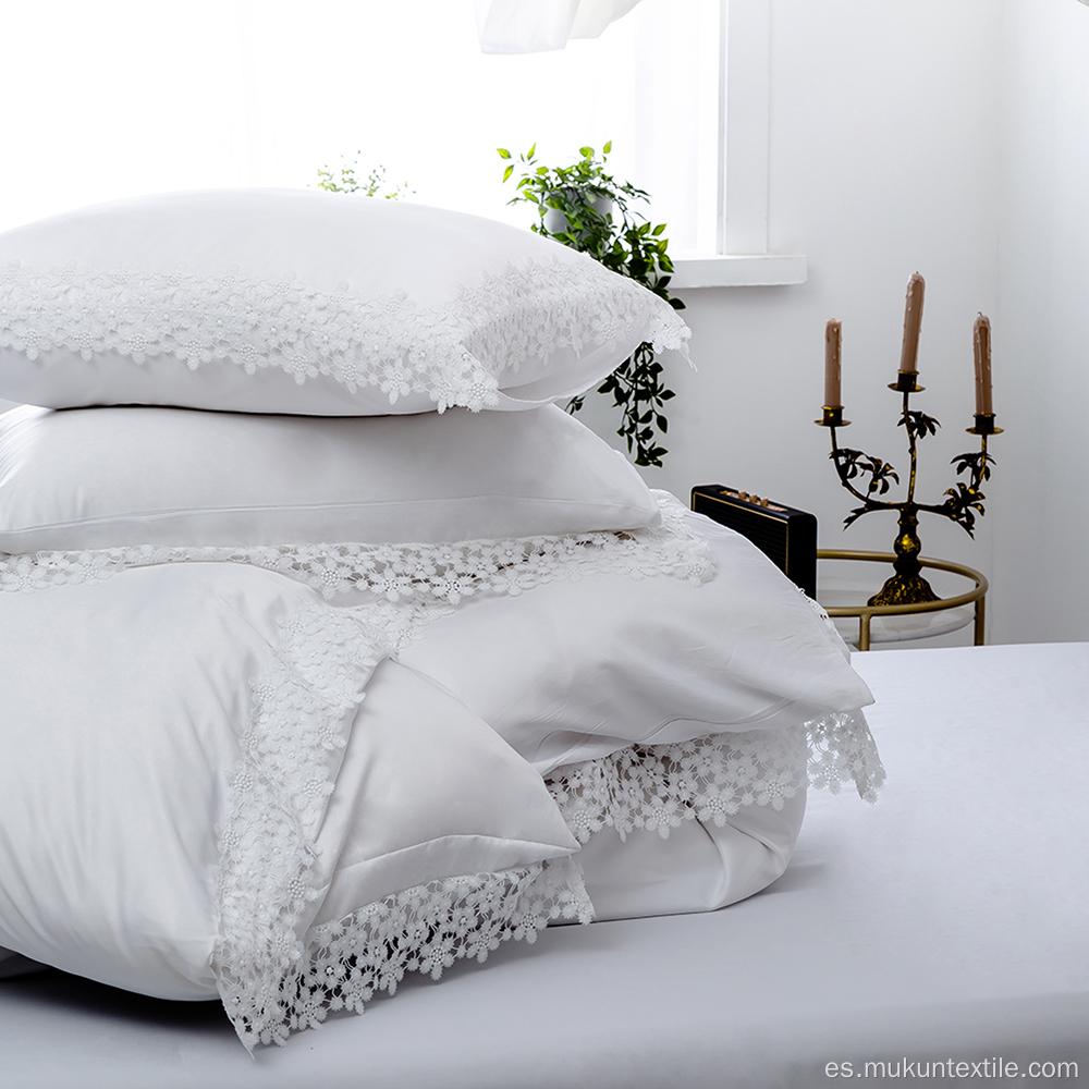 Rayon Snow Blanco Lecho de cama conjuntos de cama