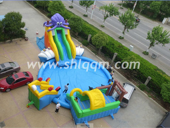 Gaint Octopus design Inflatable pool slide