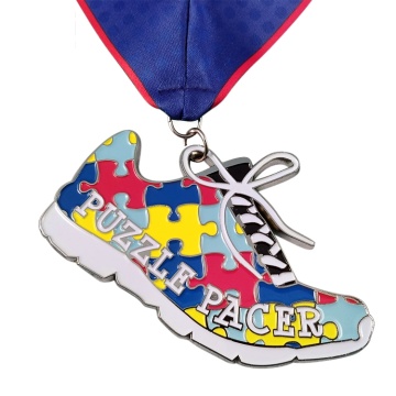 Escudo de vendas por atacado Running Sports Cartoon medalha de metal