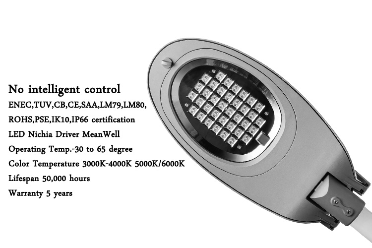 CE RoHS TUV CB Certified 30-150W 150lm/W LED Street Light with Intelligent Control System