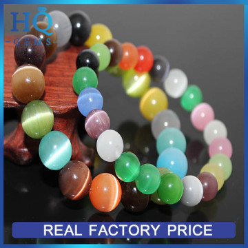 Cat eye beads strands bracelets round cabochon synthetic cat eye stone