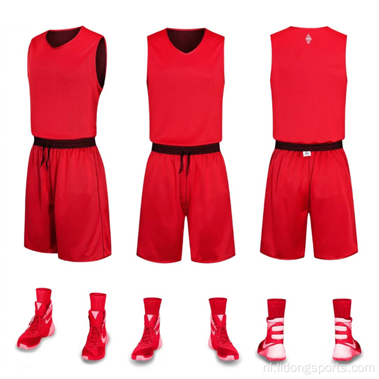 Groothandel nieuw omkeerbaar basketbaluniform