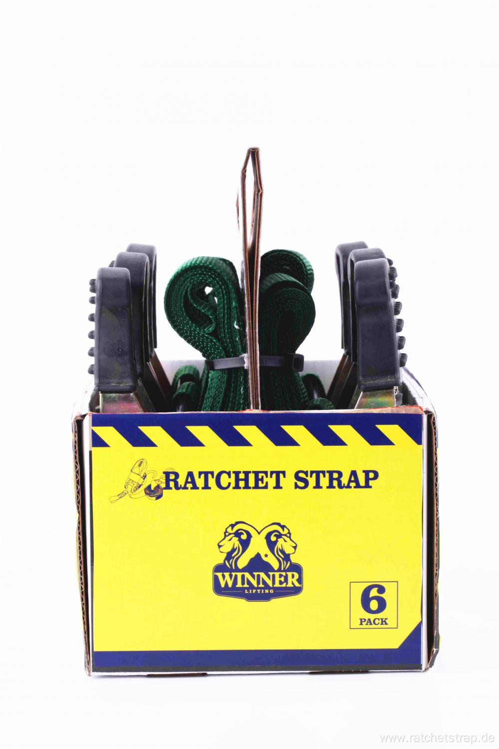 Ratchet Tie Down Green Lashing Strap with 6pcs