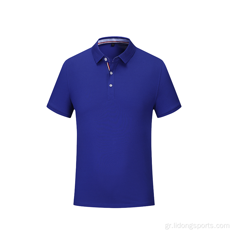 Στερεό χρώμα κοντό μανίκι Polo T-shirt Unisex χονδρική πώληση