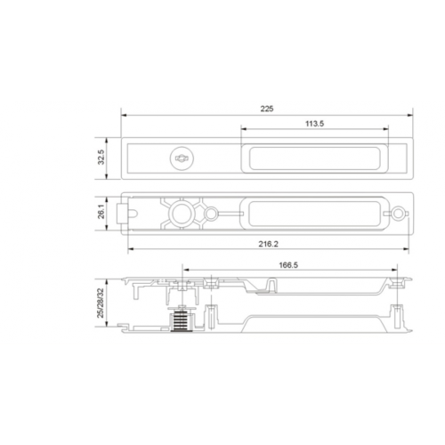 SERRURE DOUBLE CTÉ EN ALUMINIUM