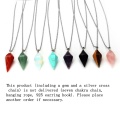 Natural crystal hexagonal column conical pendant diamond agate stone necklace treatment chakra bead quartz jewelry DIY Jewelry