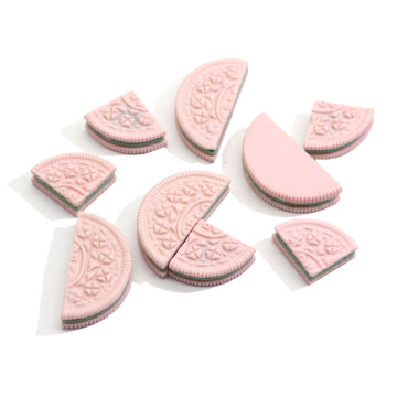 Nouveau Creative Résine Miniature Dollhouse Biscuits Biscuits Doux Slime Charmes Embellissements Pour Cheveux Arc Centre Décoration