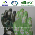 Safety Gloves Nitrile Coated Printed Garden Gloves (GN901)
