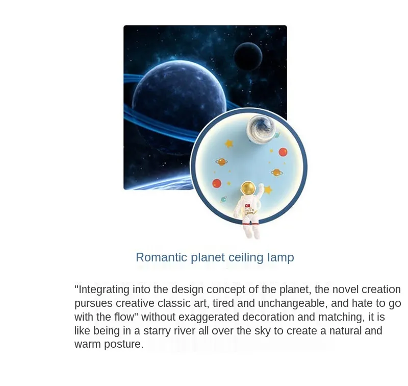 Children′s Room Bedroom LED Ceiling Light Dreamy Astronaut Planet Astronaut