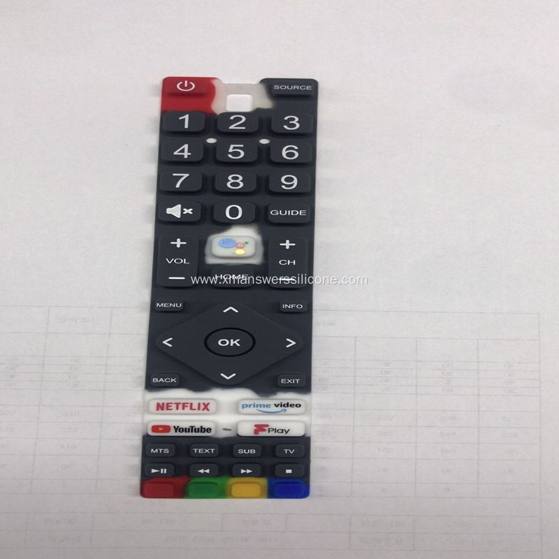 Silk Printing Silicon Rubber Remote Keypad for TV