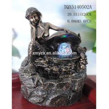 Indoor Mini Tabletop Water Fountain Decorative Mermaid Fountain