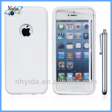 White TPU Wrap Up Rubber Cover Case For iPhone 5C Soft TPU Cover Case