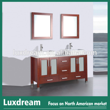 Cherry red classic wooden bathroom vanity combo living room furniture