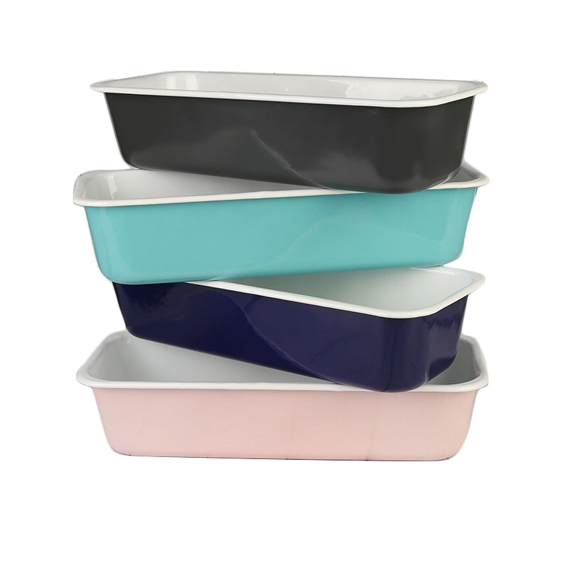 Rectangle Bakeware Comal Baking Ware BBQ Grill Cake Pan Enamel Ware
