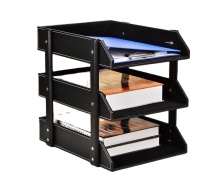 Three-tier Desktop File Rack for Multi-tier Data Storage