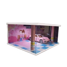 1/24 Scale LED Lighted Pink Underground Car Diorama and Garage Model