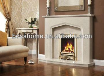 High quality aurelia White Marble fireplace mantel