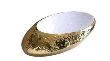 Irregular Oval Hand-drawing Color Wash Basin Art Basin