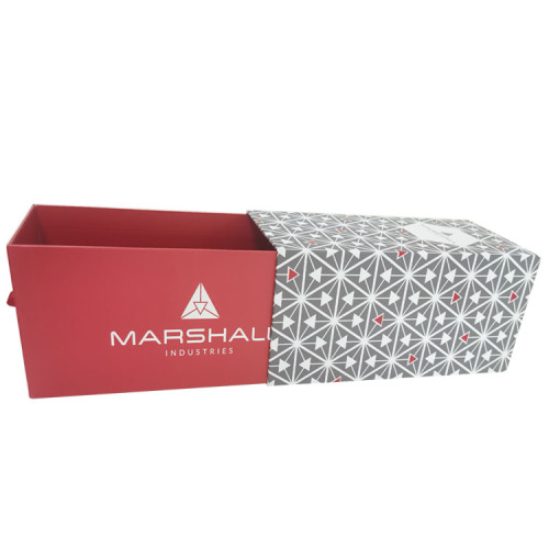 Custom Logo Slide Paper Gift Box with ribbon