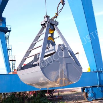 3m³ meter mechanical clamshell grab load coal material