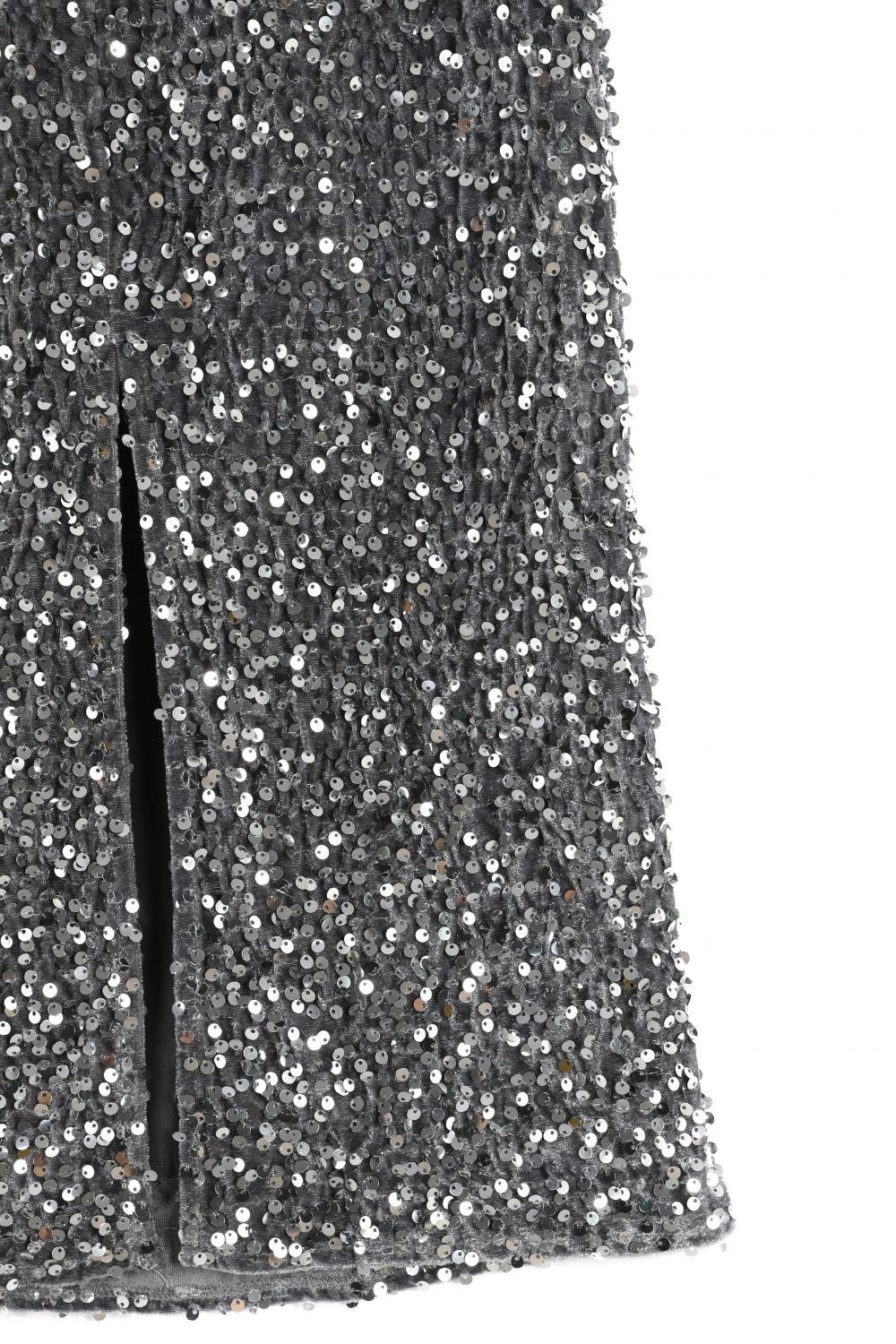 Sequined Slim Skirt, Slim Down Jacket