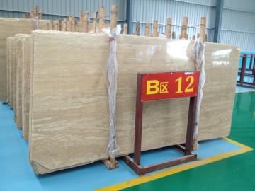 Travertine Slab Tile / Natural Polished Iran Crema Travertine