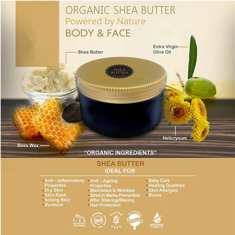 Wholesale Private Label Organic Shea Butter Natural Body Moisturiser