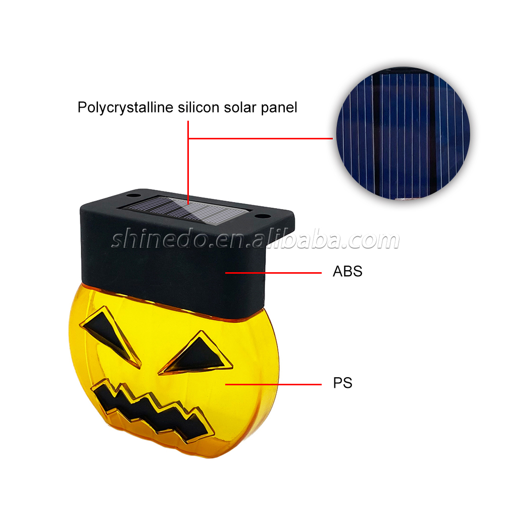 solar for garden fence Step halloween pumpkin lamp