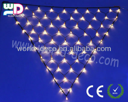 Indoor/outdoor decorate holiday sparkle triangle net lights