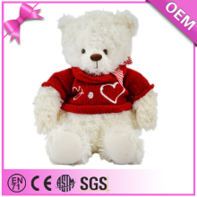 Plush Cute Valentine`s Date Gift White With Red Clothes Teddy Bear