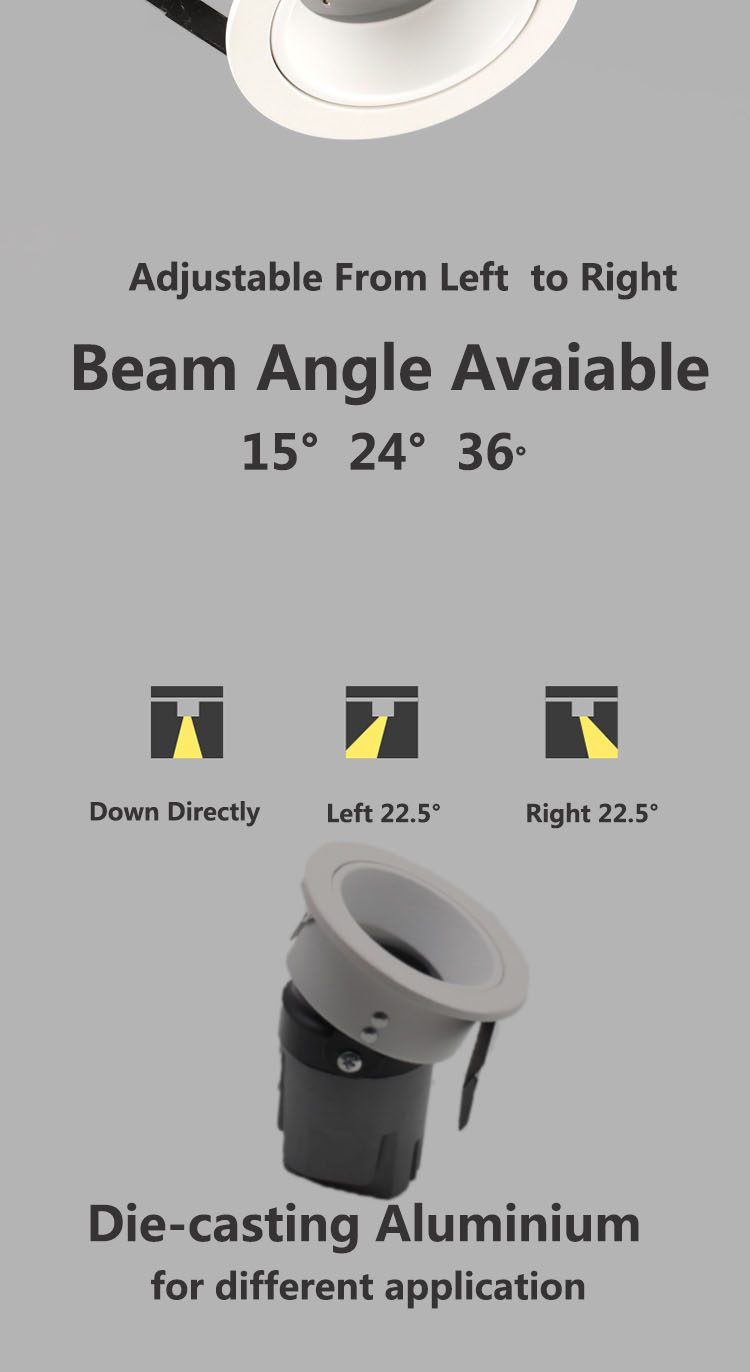 HSONG  10w No Fliker Recessed-COB-AC100-240V-Anti-Glare  Downlight led