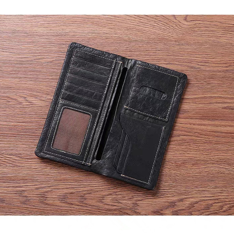 Wholesale Leather Phone Wallet for Men Women Travel Long Wallet Name Credit Card Holder Custom