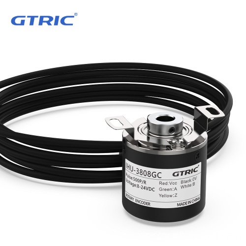 GTRIC Optical Encoder with 8mm Shaft Head, Clamping Type, 24VDC NPN Collector Output, Hollow Shaft, 1024 PPR for Incremental Rot