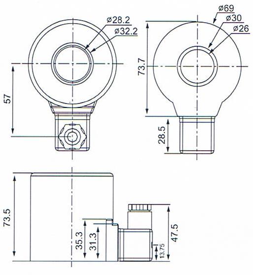 Overall dimension of 26mmx69mmx74mm Bosch Rexroth Hydraulic Valve Coil