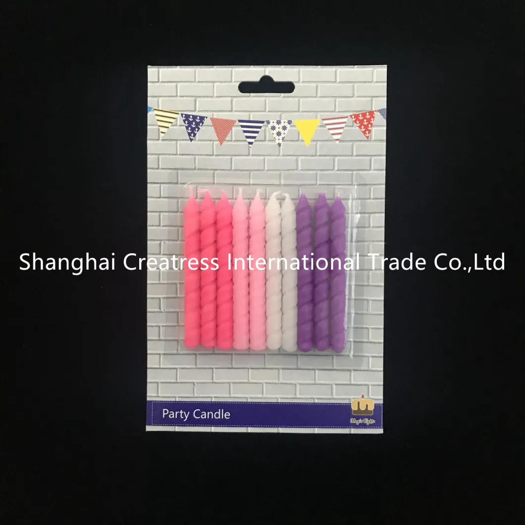 Purple & Pink Taper Spiral Shaped Birthday Candles Wholesale