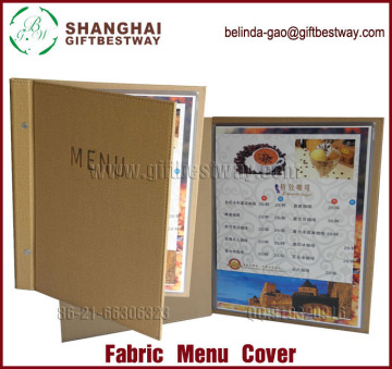 Fabric Restaurant menu holder and wine menu