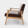 Mid-Century Retro Wood Frame Leather Lounge Armchair