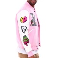 Pink And White Varsity Baseball Jacket