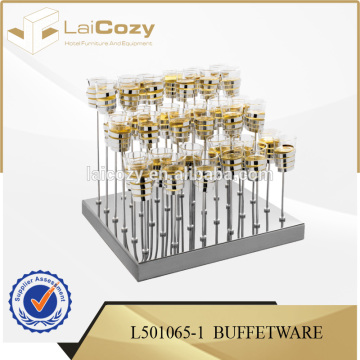 hotel buffet glass cup shelf/ glass cup shelf for buffet