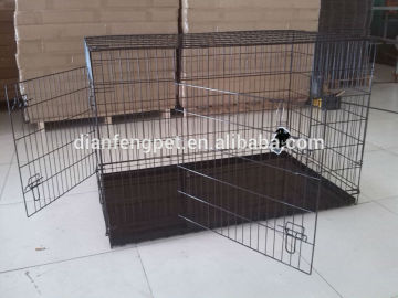 china dog cage small iron dog cage folding double dog cage