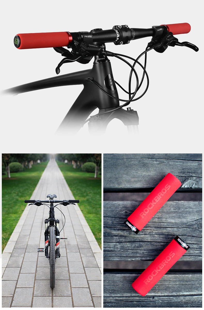 Bicycle Grips MTB Silicone Sponge Handlebar Grips Anti-Skid Shock-Absorbing Soft Bike Grips Ultraight Cycling Handlebar