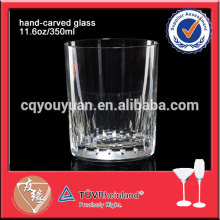 Hand-blown deep engraving water glass cup
