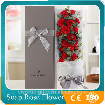 preserved red soap carnation flower for mother's day gift