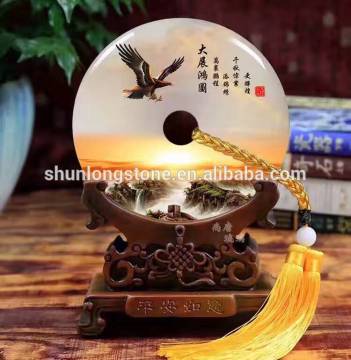 Wish Onyx With Chinese Painting Craft gift,onyx gift,onyx craft art
