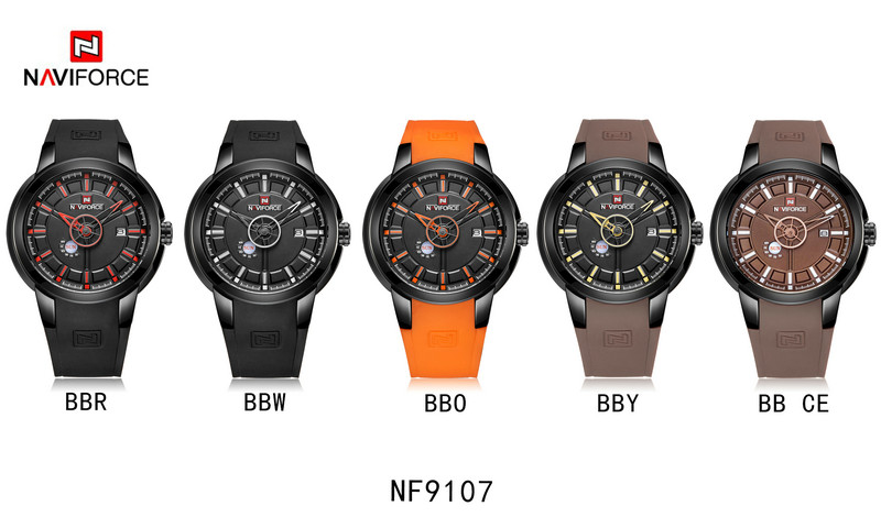 NAVIFORCE 9107 Men Quartz Watches Military Sport Watch Clock