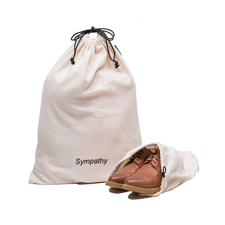 Custom promotional mini small drawstring bags printed cotton draw string bags for shoes