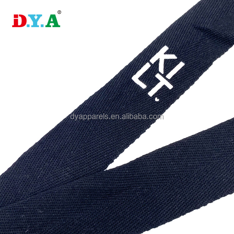 Customize eco-friendly herringbone cotton tape 3.8 cm logo printed cotton twill herringbone webbing tape