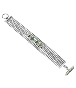 Elegant Silver Charm Bracelet with CZ Diamond