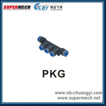 PKG four way one touch tube fitting pipe fitting air fitting